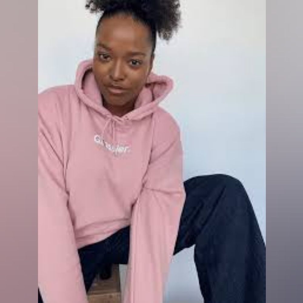 Glossier Original Blush Pink Logo Hoodie